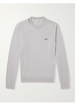 LOEWE - Anagram-Embroidered Wool-Blend Sweater - Men - Gray - S