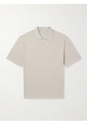 LOEWE - Anagram-Embroidered Cotton-Piqué Polo Shirt - Men - Gray - S