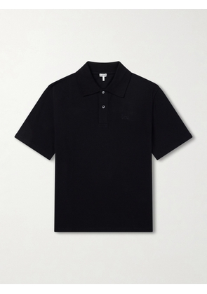 LOEWE - Anagram-Embroidered Cotton-Piqué Polo Shirt - Men - Black - XS