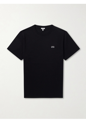 LOEWE - Anagram-Embroidered Cotton-Jersey T-Shirt - Men - Black - XS