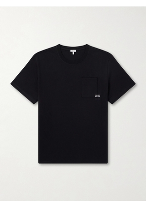 LOEWE - Anagram-Embroidered Cotton-Jersey T-Shirt - Men - Black - XS