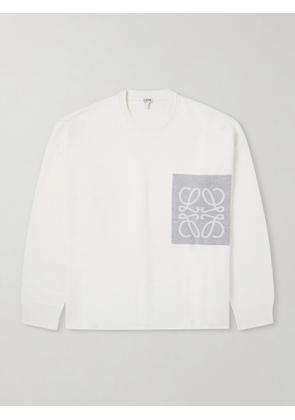 LOEWE - Anagram-Intarsia Knitted Sweater - Men - White - S