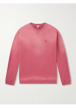 LOEWE - Anagram-Embroidered Cotton-Jersey Sweatshirt - Men - Red - XS