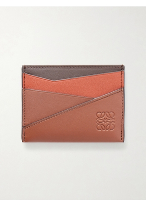 LOEWE - Puzzle Edge Logo-Debossed Leather Cardholder - Men - Orange