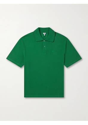 LOEWE - Anagram-Embroidered Cotton-Piqué Polo Shirt - Men - Green - XS