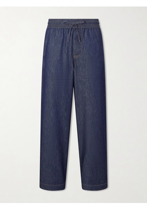 LOEWE - Anagram-Detailed Wide-Leg Jeans - Men - Blue - XS