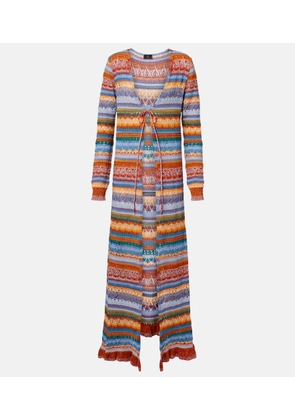 Etro Crochet striped cotton cardigan