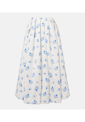 Leo Lin Victoria floral pleated cotton maxi skirt