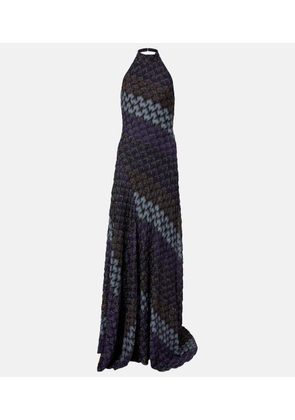 Missoni Halterneck knitted lame gown