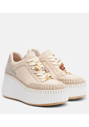Chloe Nama suede and leather platform sneakers