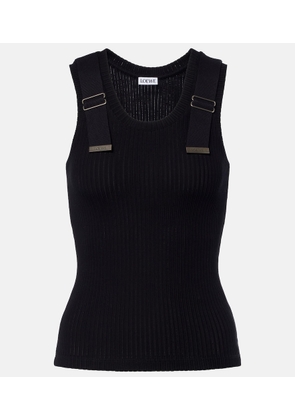 Loewe Ribbed-knit cotton-blend tank top