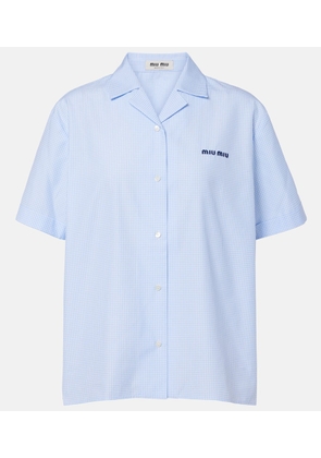 Miu Miu Gingham cotton poplin shirt