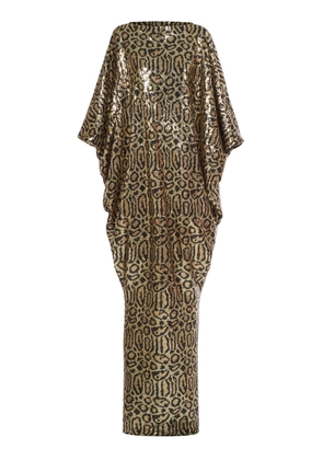 Taller Marmo Truman Metallic Animal Print Kaftan - Moda Operandi
