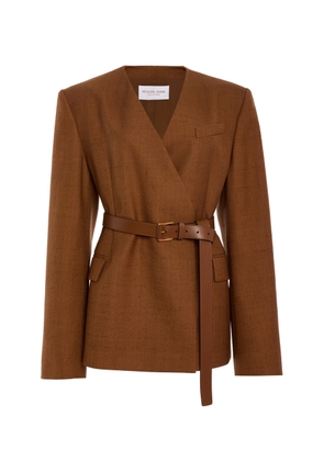 Michael Kors Collection Belted Silk-Canvas Blazer - Moda Operandi