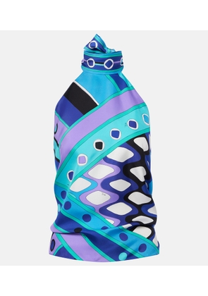 Pucci Vivara silk twill halterneck top