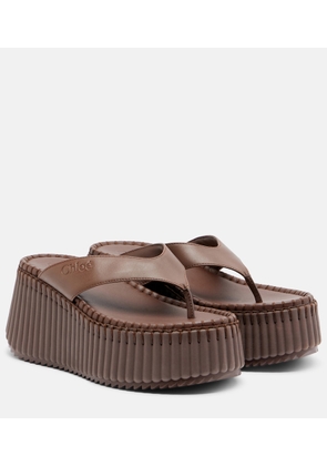 Chloe Nama leather platform thong sandals