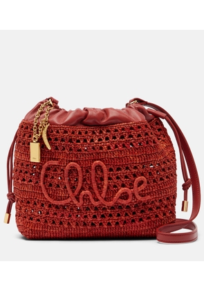 Chloe Summer Banana Mini raffia shoulder bag