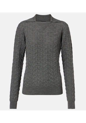 Etro Cable-knit wool polo sweater