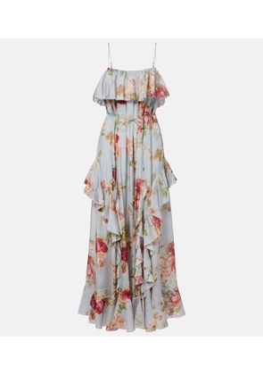 Zimmermann Roselight floral ruffled silk maxi dress