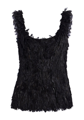 Atelier Prabal Gurung Hand-Feathered Corset Tank Top - Moda Operandi