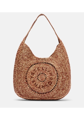 Stella McCartney Logo Small raffia shoulder bag