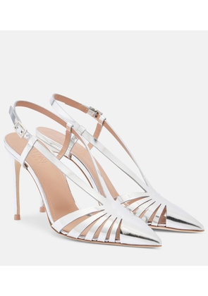 Malone Souliers Janette metallic leather slingback pumps