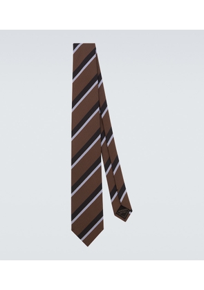 Brioni Striped silk jacquard tie