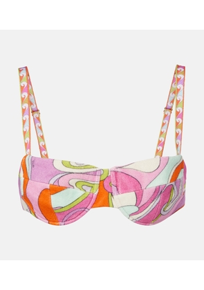 Pucci Orchidee cotton terry bikini top