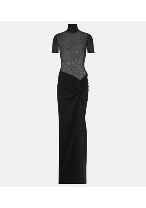 Christopher Esber Fusion gathered jersey and crepe maxi dress