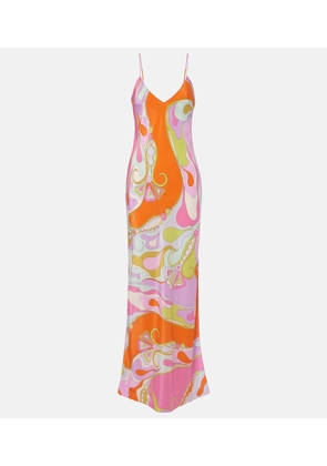 Pucci Orchidee silk twill maxi dress