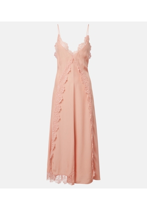 Stella McCartney Lace-trimmed silk midi dress