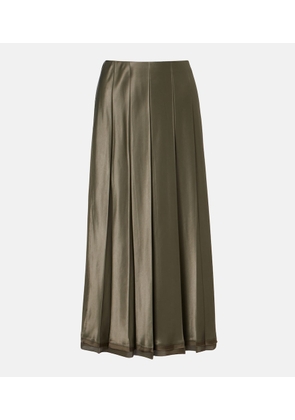 Vince Pleated satin midi skirt