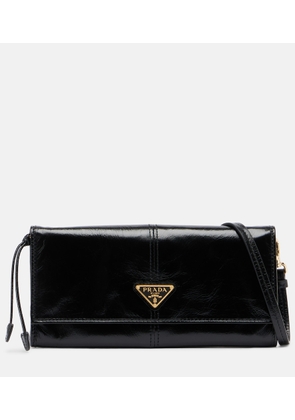 Prada Logo leather pouch with strap