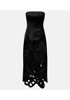 Leo Lin Rayna floral-applique bustier gown