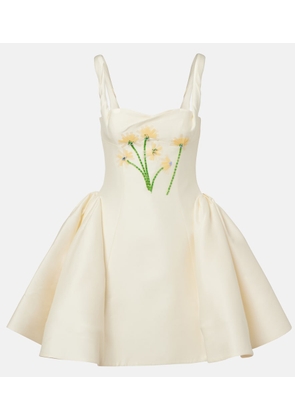 Leo Lin Ariel embellished wool and silk minidress