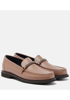 Brunello Cucinelli Monili leather loafers