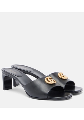 Gucci Double G leather mules
