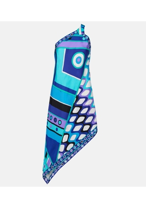 Pucci Vivara asymmetric silk twill midi dress