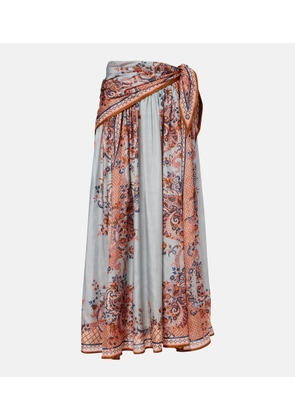 Zimmermann Aster floral silk maxi skirt