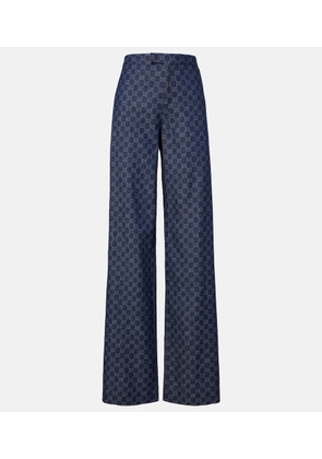 Gucci GG jacquard wide-leg jeans