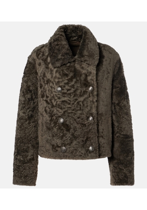 Brunello Cucinelli Cropped double-breasted shearling jacket