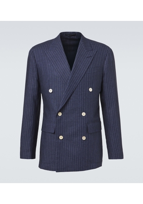 Dunhill Pinstripe double-breasted linen blazer