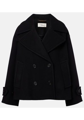 Chloe Double-breasted wool-blend peacoat