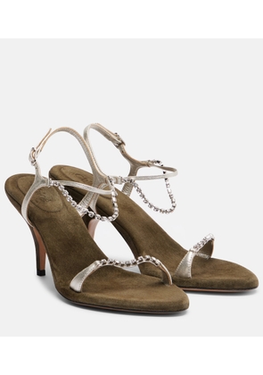 Chloe Zia embellished metallic leather sandals