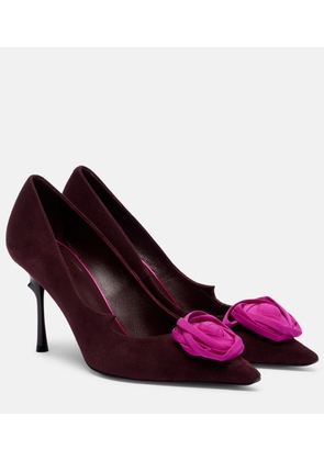 Roger Vivier Rose Vivier floral-applique suede pumps