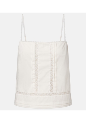 Staud Corinna embroidered cotton voile top