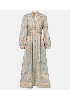 Zimmermann Roselight floral linen midi dress