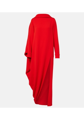 Balenciaga Caped silk and wool crepe maxi dress
