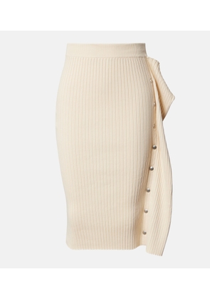 Stella McCartney Ribbed-knit cotton midi skirt