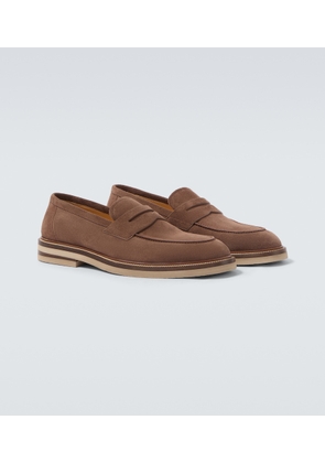 Brunello Cucinelli Suede penny loafers